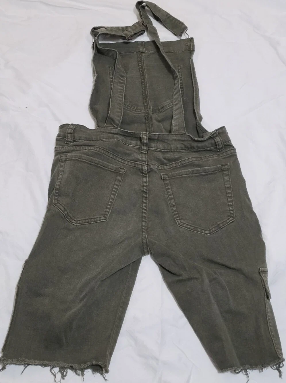 Kendall & Kylie Men's Olive Green Cargo Bib Overalls